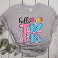 Hello TK Transitional Kindergarten Back To School Teacher Women's Heather T-Shirt Athletic Heather