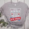 Some Heroes Wear Capes Others Teach 4th Grade Teacher Men Women Kids Women's Heather T-Shirt Athletic Heather