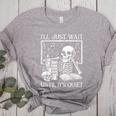 I'Ll Just Wait Until It's Quiet Skeleton Halloween Teacher Women's Heather T-Shirt Athletic Heather