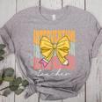 Interventionist Teacher Groovy Coquette Bow Back To School Women's Heather T-Shirt Athletic Heather Interventionist Teacher Groovy Coquette Bow Back To School Women's Heather T-Shirt Athletic Heather