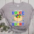 I Am Their Voice They Are My Heart Autism Awareness Teacher Women's Heather T-Shirt Athletic Heather