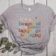It's A Beautiful Day For Language Learning ESL Teacher ESOL Women's Heather T-Shirt Athletic Heather