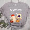 It's A Bootiful Day To Make Art Groovy Art Teacher Halloween Women's Heather T-Shirt Athletic Heather It's A Bootiful Day To Make Art Groovy Art Teacher Halloween Women's Heather T-Shirt Athletic Heather