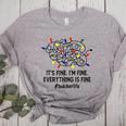 It's Fine I'm Fine Christmas Lights Teacher Xmas Women's Heather T-Shirt Athletic Heather It's Fine I'm Fine Christmas Lights Teacher Xmas Women's Heather T-Shirt Athletic Heather