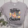 Just a Teacher Who Loves Chickens Chicken Farm Animal Lover Women's Heather T-Shirt Athletic Heather