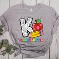 K Is For Kindergarten Teacher Pencil Apple Back To School Women's Heather T-Shirt Athletic Heather K Is For Kindergarten Teacher Pencil Apple Back To School Women's Heather T-Shirt Athletic Heather
