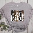 Be Kind Women Inspirational Teacher Animal Print Women's Heather T-Shirt Athletic Heather
