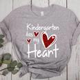 Kindergarten Has My Heart Buffalo Print Teacher Valentine Women's Heather T-Shirt Athletic Heather Kindergarten Has My Heart Buffalo Print Teacher Valentine Women's Heather T-Shirt Athletic Heather