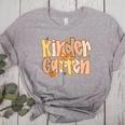Kindergarten Teacher Fall Pumpkin Autumn Cute Women's Heather T-Shirt Athletic Heather Kindergarten Teacher Fall Pumpkin Autumn Cute Women's Heather T-Shirt Athletic Heather