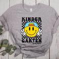 Kindergarten Teacher Hippie Smile Face Back School Women's Heather T-Shirt Athletic Heather Kindergarten Teacher Hippie Smile Face Back School Women's Heather T-Shirt Athletic Heather