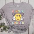Kindergarten Teacher Team Hippie Smile Face Back To School Women's Heather T-Shirt Athletic Heather Kindergarten Teacher Team Hippie Smile Face Back To School Women's Heather T-Shirt Athletic Heather