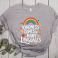 Kindness Comes In Many Languages ESL English Teacher Women's Heather T-Shirt Athletic Heather Kindness Comes In Many Languages ESL English Teacher Women's Heather T-Shirt Athletic Heather