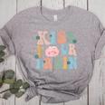 Kiss Your Brain Teacher Inspire Educate Groovy Retro Vintage Women's Heather T-Shirt Athletic Heather