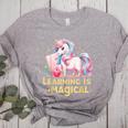 LEARNING IS MAGICAL TEACHER UNICORN BACK TO SCHOOL UNICORN Women's Heather T-Shirt Athletic Heather