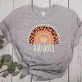 Leopard Rainbow Thankful Thanksgiving Teacher Women Kids Women's Heather T-Shirt Athletic Heather Leopard Rainbow Thankful Thanksgiving Teacher Women Kids Women's Heather T-Shirt Athletic Heather