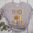 Leopard Trick Or Teach Halloween Teacher Costume Women Women's Heather T-Shirt Athletic Heather