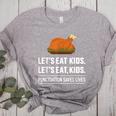 Let's Eat Kids Grammar For Thanksgiving Teacher Women's Heather T-Shirt Athletic Heather Let's Eat Kids Grammar For Thanksgiving Teacher Women's Heather T-Shirt Athletic Heather