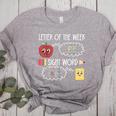 Letter Of The Week Ff Sight Word Teacher Squad Women's Heather T-Shirt Athletic Heather Letter Of The Week Ff Sight Word Teacher Squad Women's Heather T-Shirt Athletic Heather