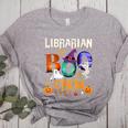 Librarian Boo Crew Teacher Student Halloween Costume Women's Heather T-Shirt Athletic Heather Librarian Boo Crew Teacher Student Halloween Costume Women's Heather T-Shirt Athletic Heather