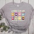Literacy Is My Jam And I'm Here To Spread Literacy Teacher Women's Heather T-Shirt Athletic Heather Literacy Is My Jam And I'm Here To Spread Literacy Teacher Women's Heather T-Shirt Athletic Heather