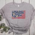 Literacy Justice For All Teacher Women's Heather T-Shirt Athletic Heather Literacy Justice For All Teacher Women's Heather T-Shirt Athletic Heather