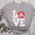 LOVE Apple 3rd Grade Teacher Student School Women's Heather T-Shirt Athletic Heather