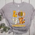 LOVE Kindergarten Pumpkin Teacher Student Halloween Costume Women's Heather T-Shirt Athletic Heather
