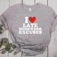 I Love Late Homework Excuses Sarcastic Teacher Lie For Men Women Women's Heather T-Shirt Athletic Heather I Love Late Homework Excuses Sarcastic Teacher Lie For Men Women Women's Heather T-Shirt Athletic Heather