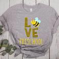 Love Preschool Back To School Yellow Bee Preschool Teacher For Men Women Girls Kids Women's Heather T-Shirt Athletic Heather