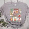 Merry And Bright Christmas Gingerbread Santa Book Teacher Women's Heather T-Shirt Athletic Heather Merry And Bright Christmas Gingerbread Santa Book Teacher Women's Heather T-Shirt Athletic Heather
