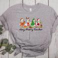 Very Merry Teacher Christmas Goose Silly Holiday Party Women's Heather T-Shirt Athletic Heather