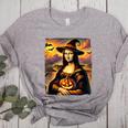Mona Lisa Pumpkin Halloween Art Teacher Witchy Women Kids Women's Heather T-Shirt Athletic Heather Mona Lisa Pumpkin Halloween Art Teacher Witchy Women Kids Women's Heather T-Shirt Athletic Heather