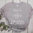 Music Awakens My Spirit Inspiring Musician Teacher Quote Women's Heather T-Shirt Athletic Heather