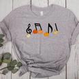 Music Notes Pumpkin Music Teacher Musician Fall Halloween Men Women Kids Women's Heather T-Shirt Athletic Heather