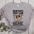 Newtons First Law Physics Jokes Science Teacher Women's Heather T-Shirt Athletic Heather Newtons First Law Physics Jokes Science Teacher Women's Heather T-Shirt Athletic Heather