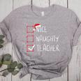 Nice Naughty Teacher Christmas List Instructor Santa Claus Men Women Women's Heather T-Shirt Athletic Heather