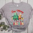 One Merry Teacher Groovy Christmas Tree Pjs Xmas Teacher Women's Heather T-Shirt Athletic Heather