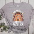 One Thankful Math Teacher Leopard Rainbow Thanksgiving Women's Heather T-Shirt Athletic Heather One Thankful Math Teacher Leopard Rainbow Thanksgiving Women's Heather T-Shirt Athletic Heather