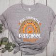 One Thankful Preschool Teacher Thanksgiving Rainbow Women's Heather T-Shirt Athletic Heather