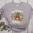 One Thankful Teacher Cute Thanksgiving Turkey School Women's Heather T-Shirt Athletic Heather