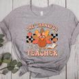 One Thankful Teacher Thanksgiving Retro Groovy Fall Teachers Women's Heather T-Shirt Athletic Heather One Thankful Teacher Thanksgiving Retro Groovy Fall Teachers Women's Heather T-Shirt Athletic Heather