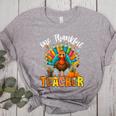 One Thankful Teacher Thanksgiving Turkey Cute Crayon Pencil Women's Heather T-Shirt Athletic Heather One Thankful Teacher Thanksgiving Turkey Cute Crayon Pencil Women's Heather T-Shirt Athletic Heather