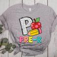 P Is For Pre-K Teacher Pencil Apple Back To School Women's Heather T-Shirt Athletic Heather P Is For Pre-K Teacher Pencil Apple Back To School Women's Heather T-Shirt Athletic Heather