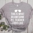 PE Teacher Sunglasses What Awesome Looks Like Women's Heather T-Shirt Athletic Heather
