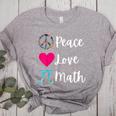 Peace Love Math Maths Teacher Pi Symbol Men Women Women's Heather T-Shirt Athletic Heather