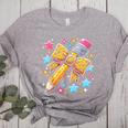Pencil Leopard Coquette Bow Teacher Life Back To School Women's Heather T-Shirt Athletic Heather Pencil Leopard Coquette Bow Teacher Life Back To School Women's Heather T-Shirt Athletic Heather