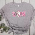 Pink Ghost Teach Halloween Teacher In Spooky Season Women's Heather T-Shirt Athletic Heather