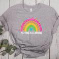 Playing Is Learning Early Childhood Education ECE Teacher Women's Heather T-Shirt Athletic Heather Playing Is Learning Early Childhood Education ECE Teacher Women's Heather T-Shirt Athletic Heather