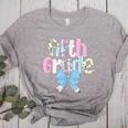 Preppy Fifth Grade Teacher Blue Floral Coquette Pencil Bow Women's Heather T-Shirt Athletic Heather Preppy Fifth Grade Teacher Blue Floral Coquette Pencil Bow Women's Heather T-Shirt Athletic Heather