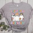 Preschool Boo Crew Groovy Halloween Floral Ghost Teacher Men Women Kids Women's Heather T-Shirt Athletic Heather